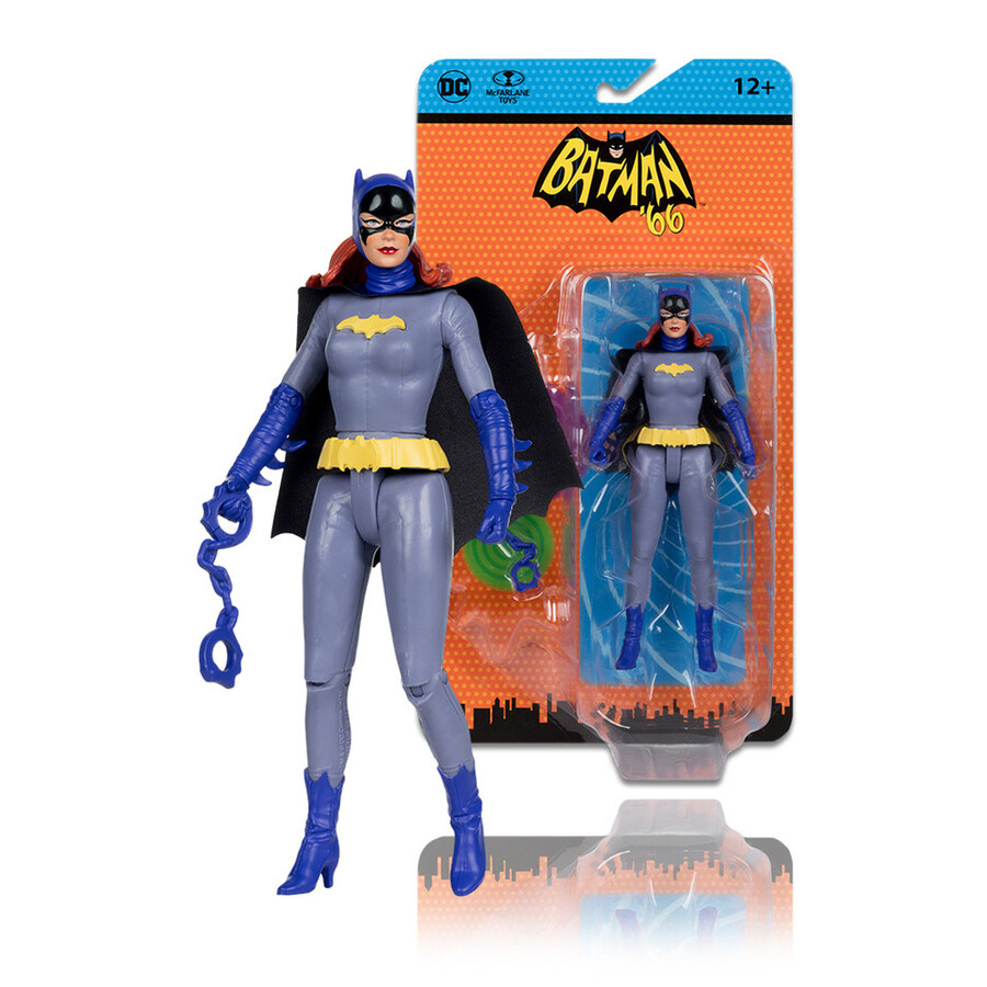 figura de batgirl de color negro y gris dc retro batman 66 comic de 6