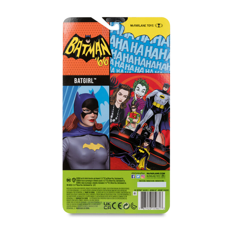 figura de batgirl de color negro y gris dc retro batman 66 comic de 6