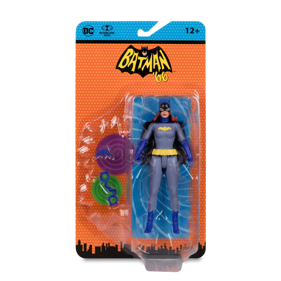 figura de batgirl de color negro y gris dc retro batman 66 comic de 6