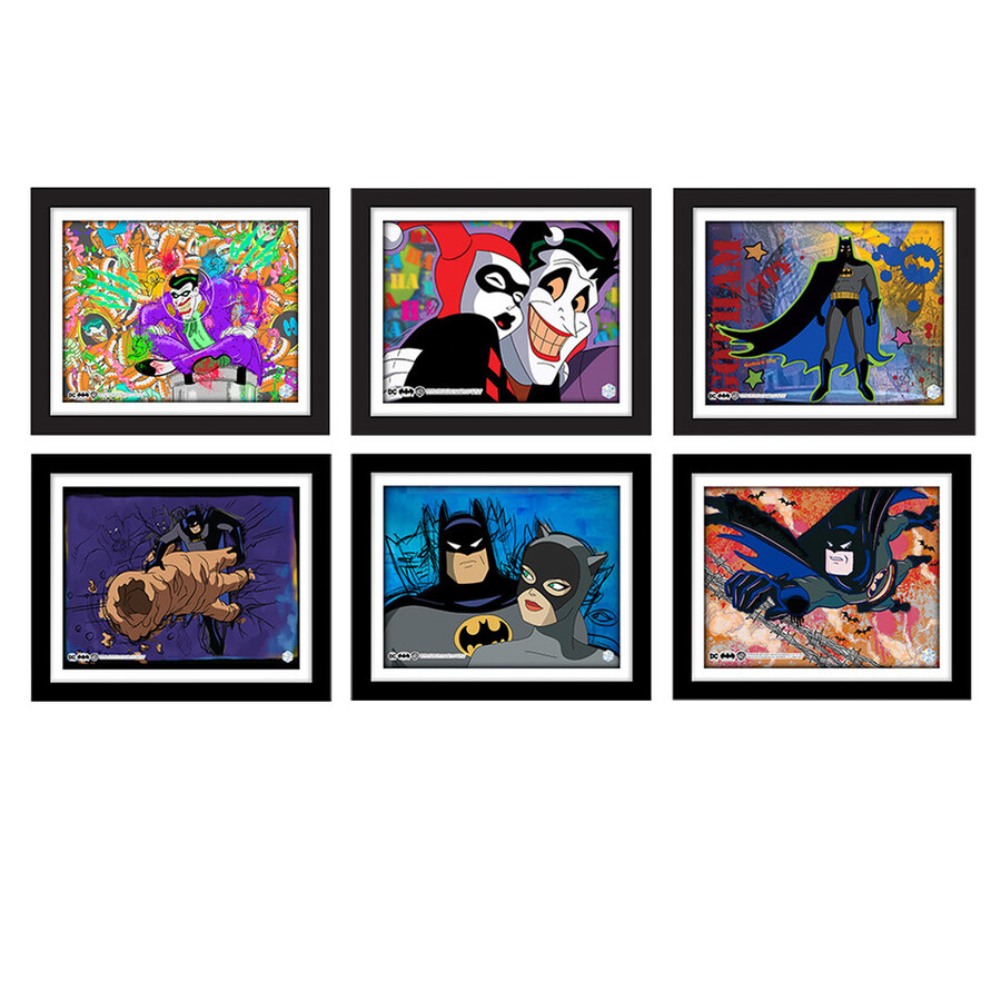 conjunto de 6 ilustraciones de batman animation cel art