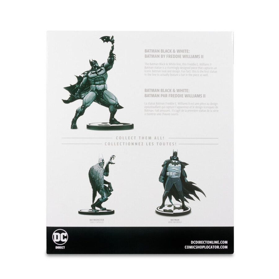 batman blanco y negro - estatua de resina de 18 cm de batman de freddie williams ii