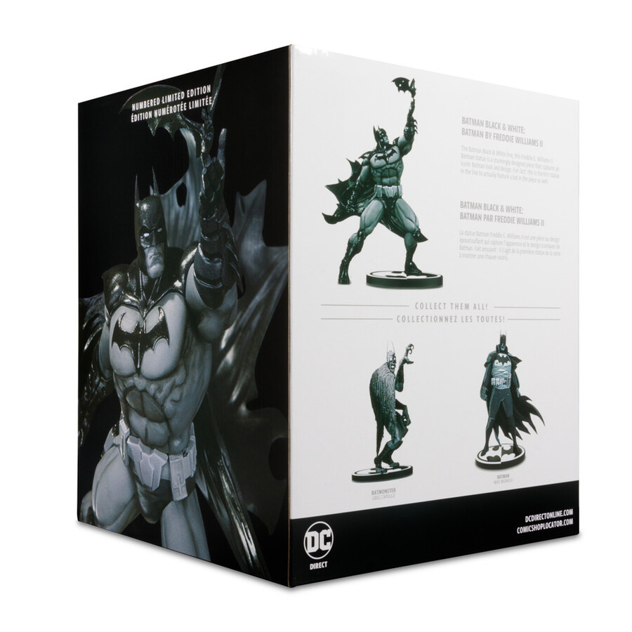 batman blanco y negro - estatua de resina de 18 cm de batman de freddie williams ii