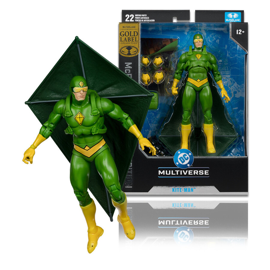 figura de mcfarlane edición coleccionista gold label de 7 de kite-man batman rogues
