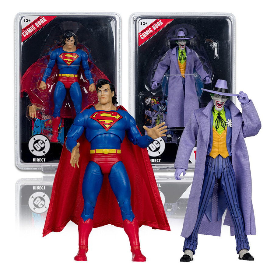 paquete de perforadoras de páginas de superman hora ceroel guasón crisis en tierras infinitas con cómics 2 figuras de 7