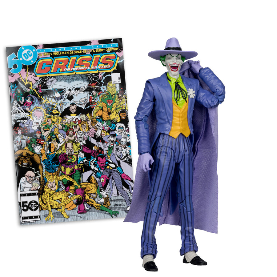 paquete de perforadoras de páginas de superman hora ceroel guasón crisis en tierras infinitas con cómics 2 figuras de 7