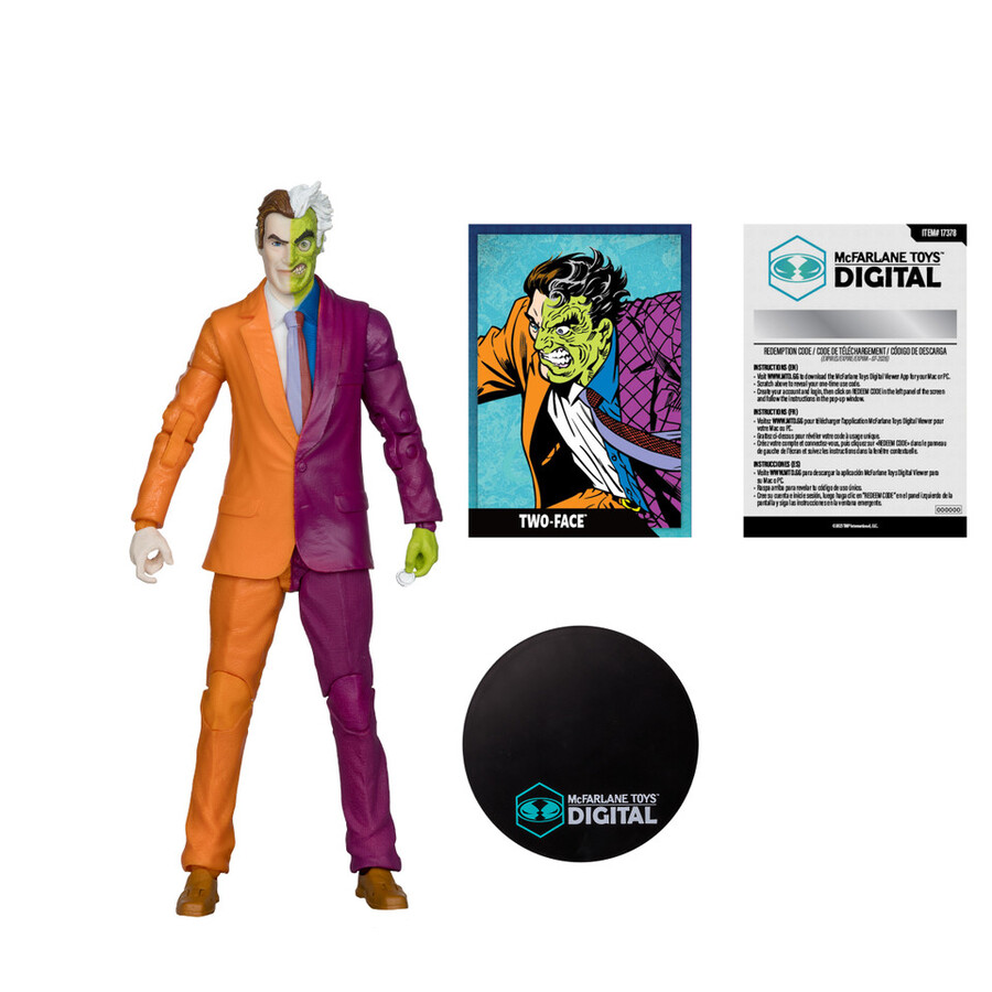 figura de dos caras dc la edad de plata de 7 con coleccionable digital de mcfarlane toys