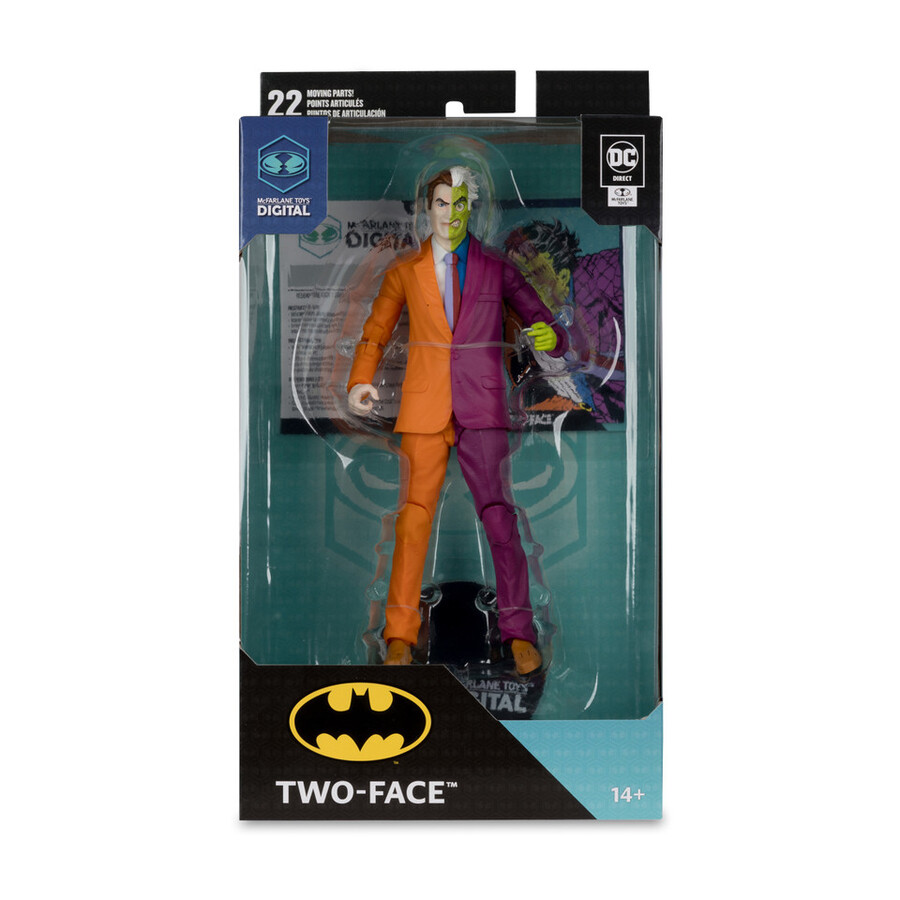 figura de dos caras dc la edad de plata de 7 con coleccionable digital de mcfarlane toys