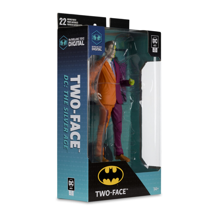 figura de dos caras dc la edad de plata de 7 con coleccionable digital de mcfarlane toys