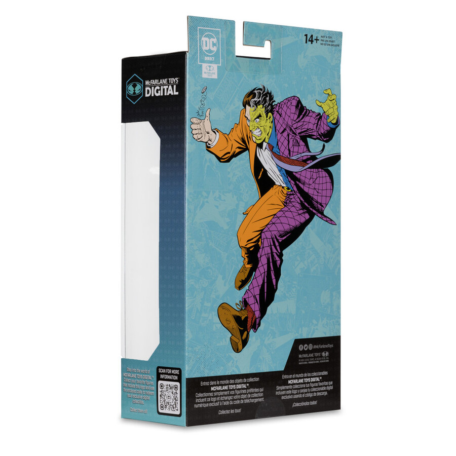 figura de dos caras dc la edad de plata de 7 con coleccionable digital de mcfarlane toys