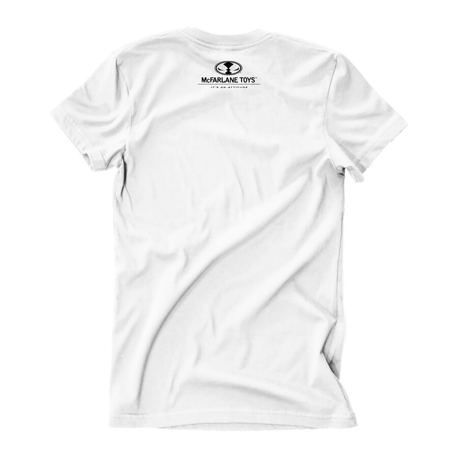 camiseta blanca con el póster de la película superman de 2025 mira hacia arriba