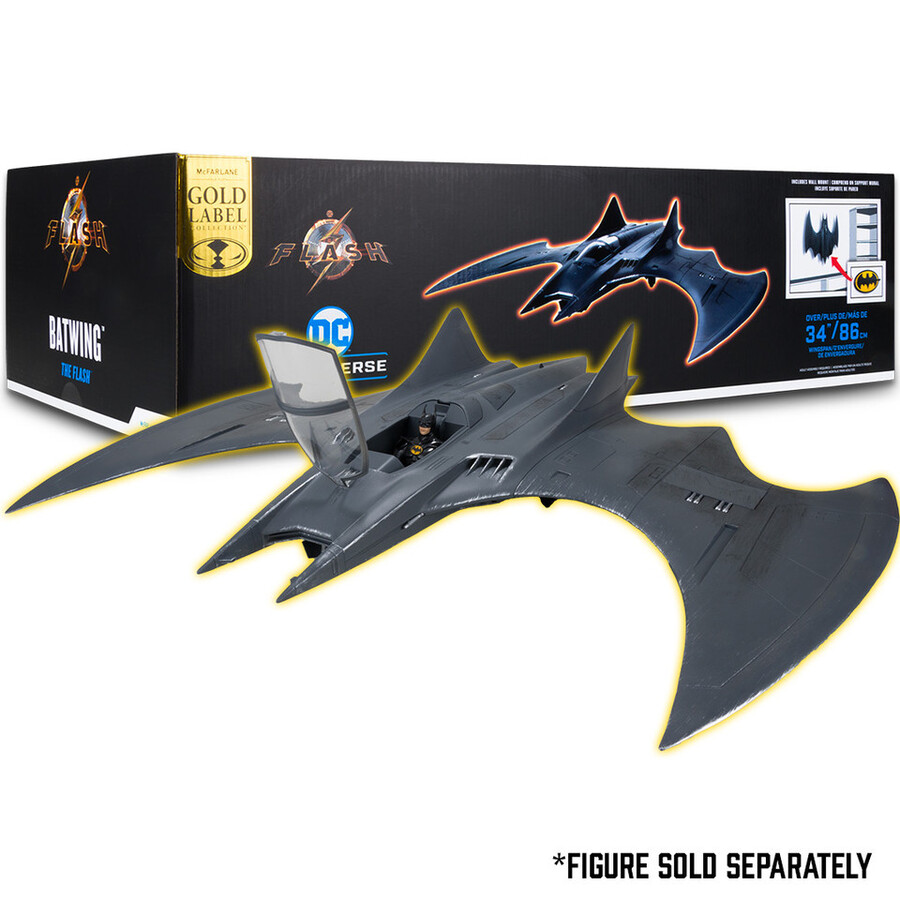 batwing la película flash vehículo gold label exclusivo de la tienda de juguetes mcfarlane