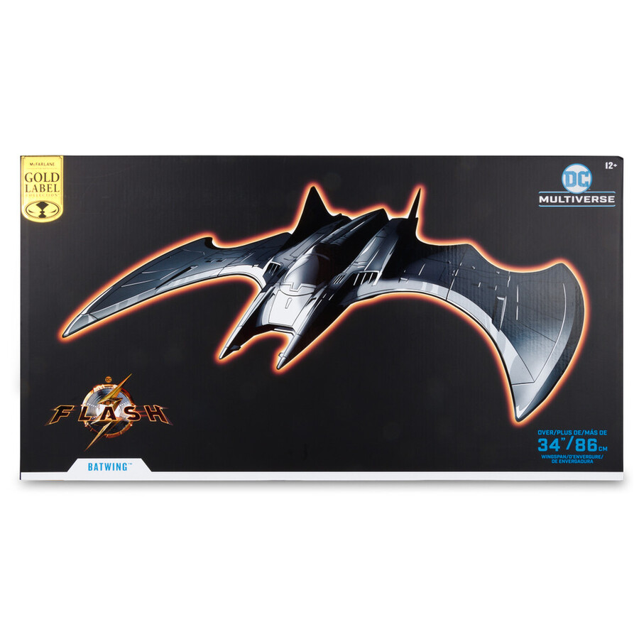 batwing la película flash vehículo gold label exclusivo de la tienda de juguetes mcfarlane