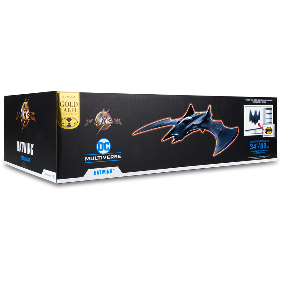 batwing la película flash vehículo gold label exclusivo de la tienda de juguetes mcfarlane