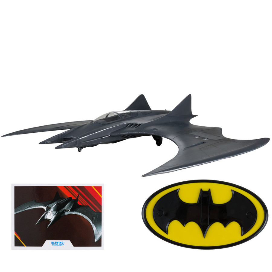 batwing la película flash vehículo gold label exclusivo de la tienda de juguetes mcfarlane