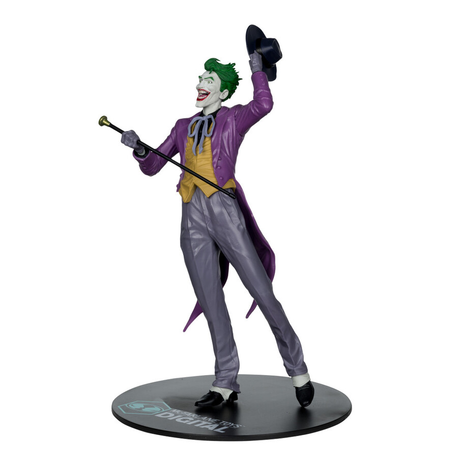 estatua de pvc a escala 16 de el guasón de jason fabok los tres jokers edición autograph con coleccionable digital de mcfarlane toys