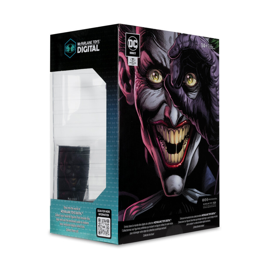 estatua de pvc a escala 16 de el guasón de jason fabok los tres jokers edición autograph con coleccionable digital de mcfarlane toys