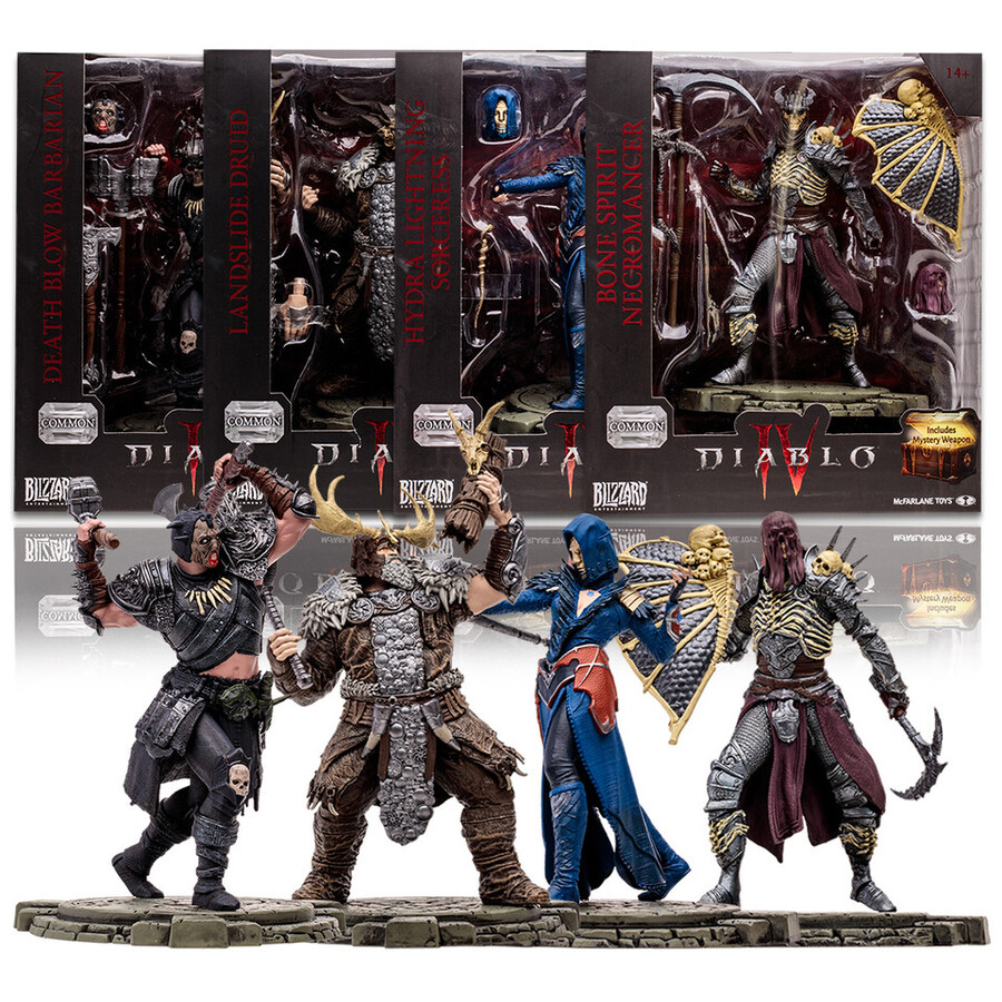bárbaro golpe mortaldruida deslizamientohechicera relámpago hidranigromante espíritu Óseo lote común diablo iv 4 figuras a escala 112