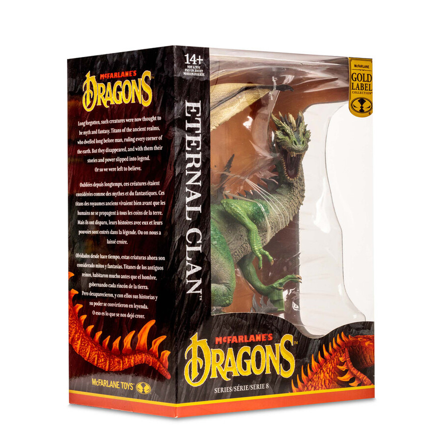 mcfarlanes dragons - serie 8 eternal clan gold label exclusiva con coleccionable digital