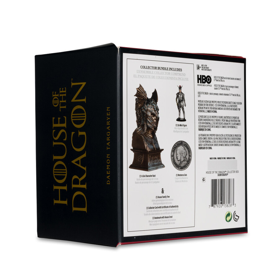 caja de coleccionista de daemon targaryen casa del dragón mcfarlane toys