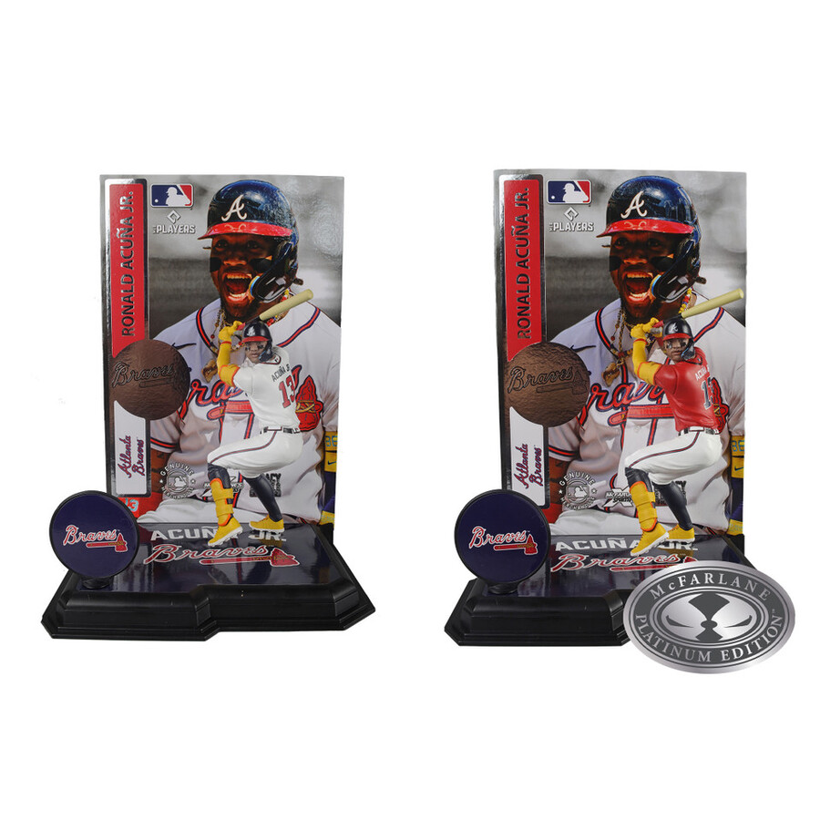 paquete mlb de ronald acuña jr. atlanta braves 2 figuras chase de 7 regular y platino mcfarlanes sportspicks
