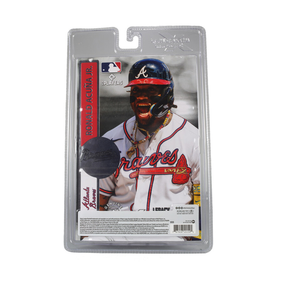 paquete mlb de ronald acuña jr. atlanta braves 2 figuras chase de 7 regular y platino mcfarlanes sportspicks