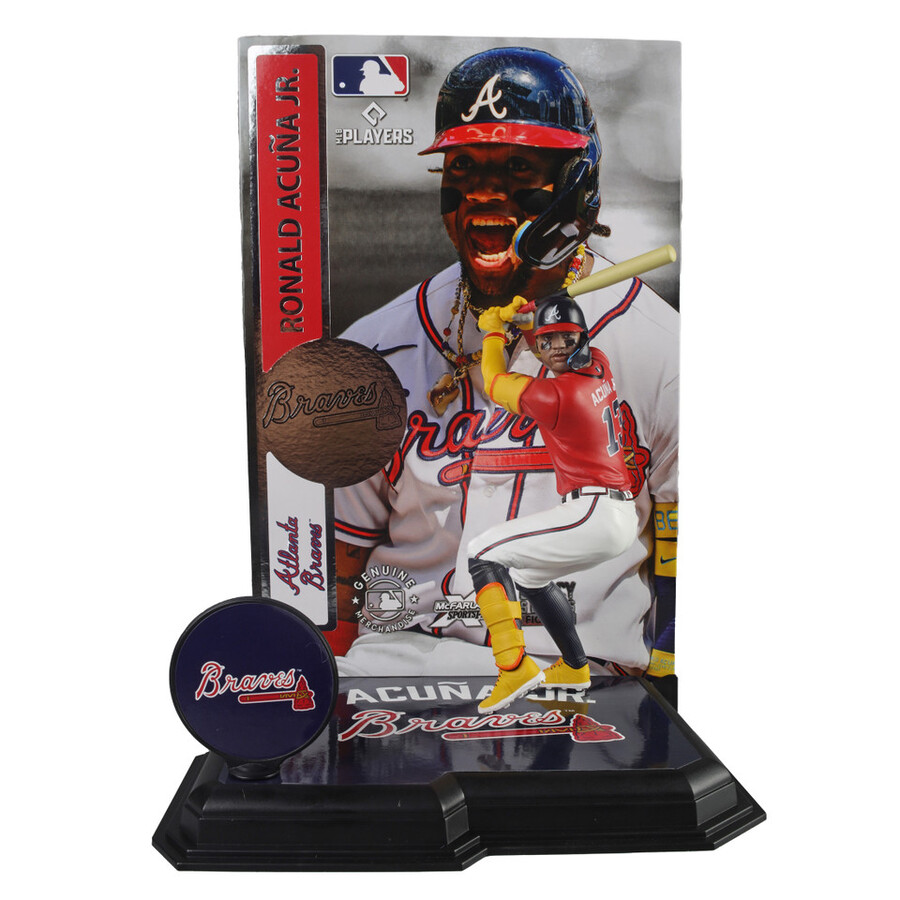 paquete mlb de ronald acuña jr. atlanta braves 2 figuras chase de 7 regular y platino mcfarlanes sportspicks