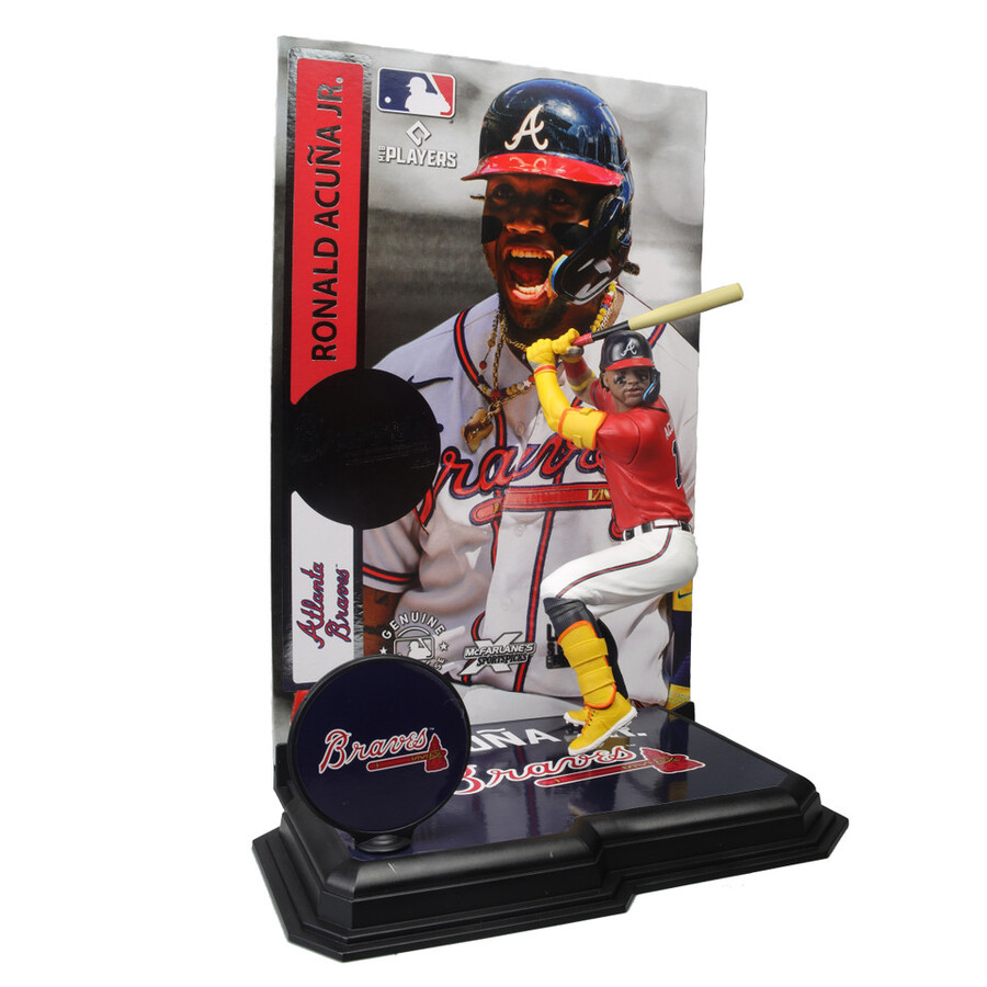 paquete mlb de ronald acuña jr. atlanta braves 2 figuras chase de 7 regular y platino mcfarlanes sportspicks
