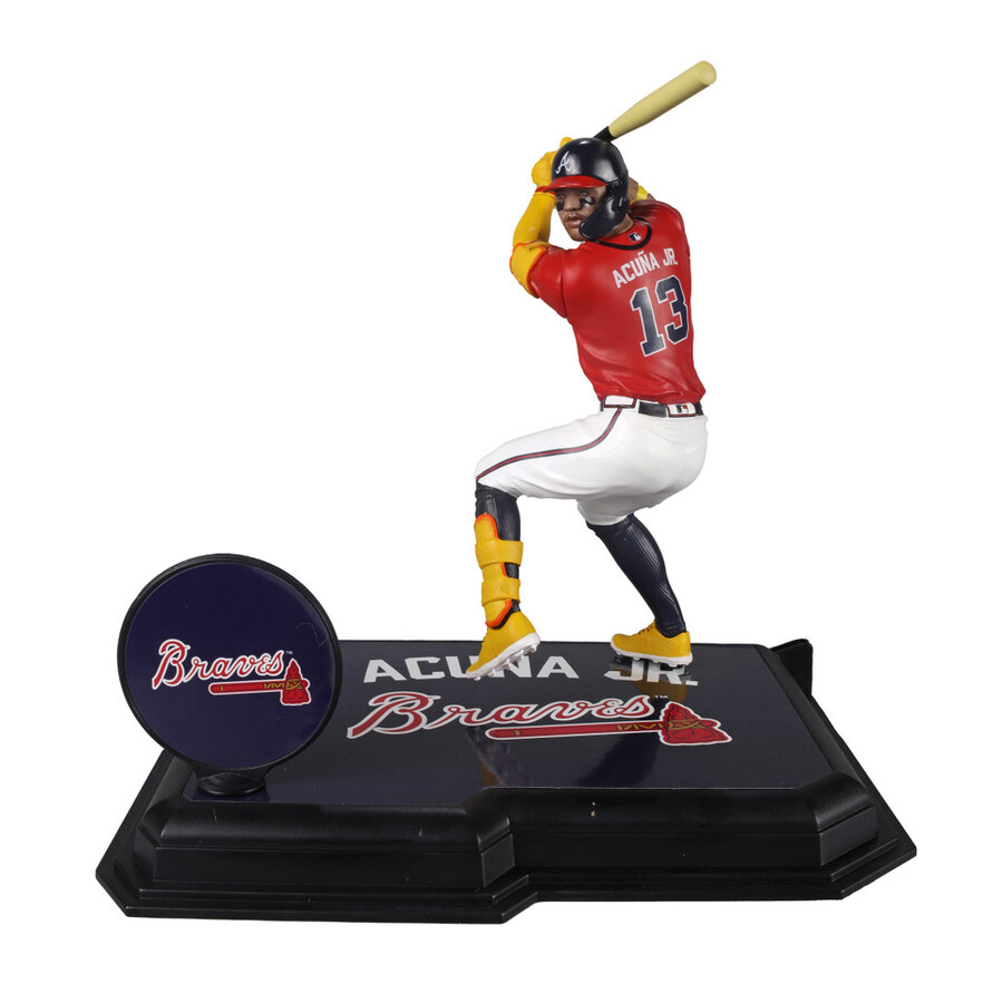 paquete mlb de ronald acuña jr. atlanta braves 2 figuras chase de 7 regular y platino mcfarlanes sportspicks