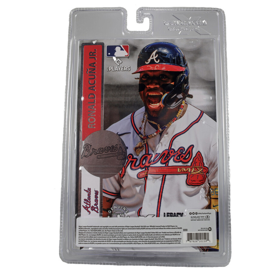 paquete mlb de ronald acuña jr. atlanta braves 2 figuras chase de 7 regular y platino mcfarlanes sportspicks