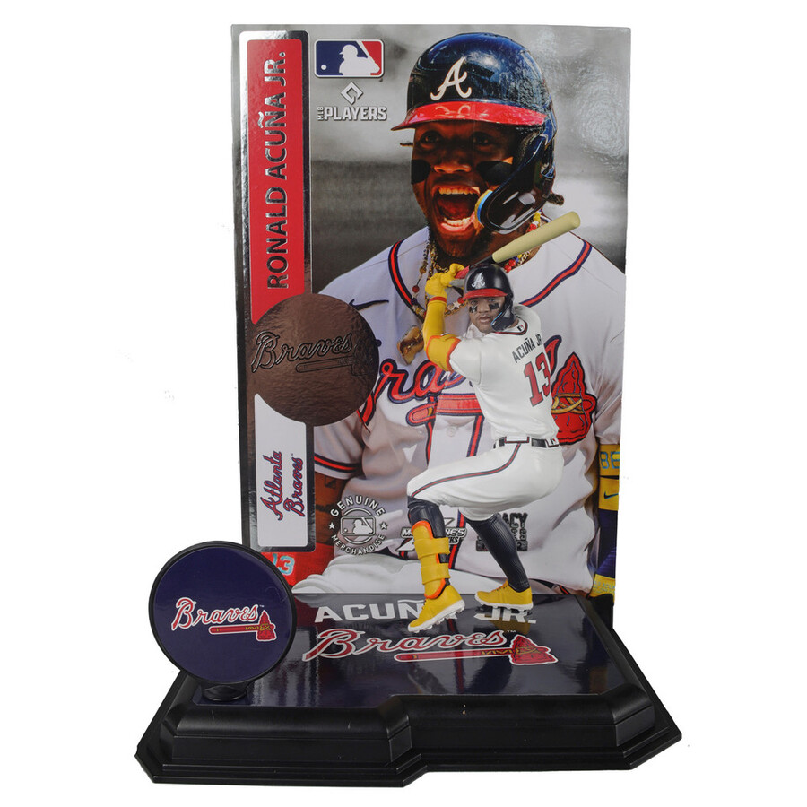 figura de 7 de ronald acuña jr. bravos de atlanta de la mlb. mcfarlanes sportspicks