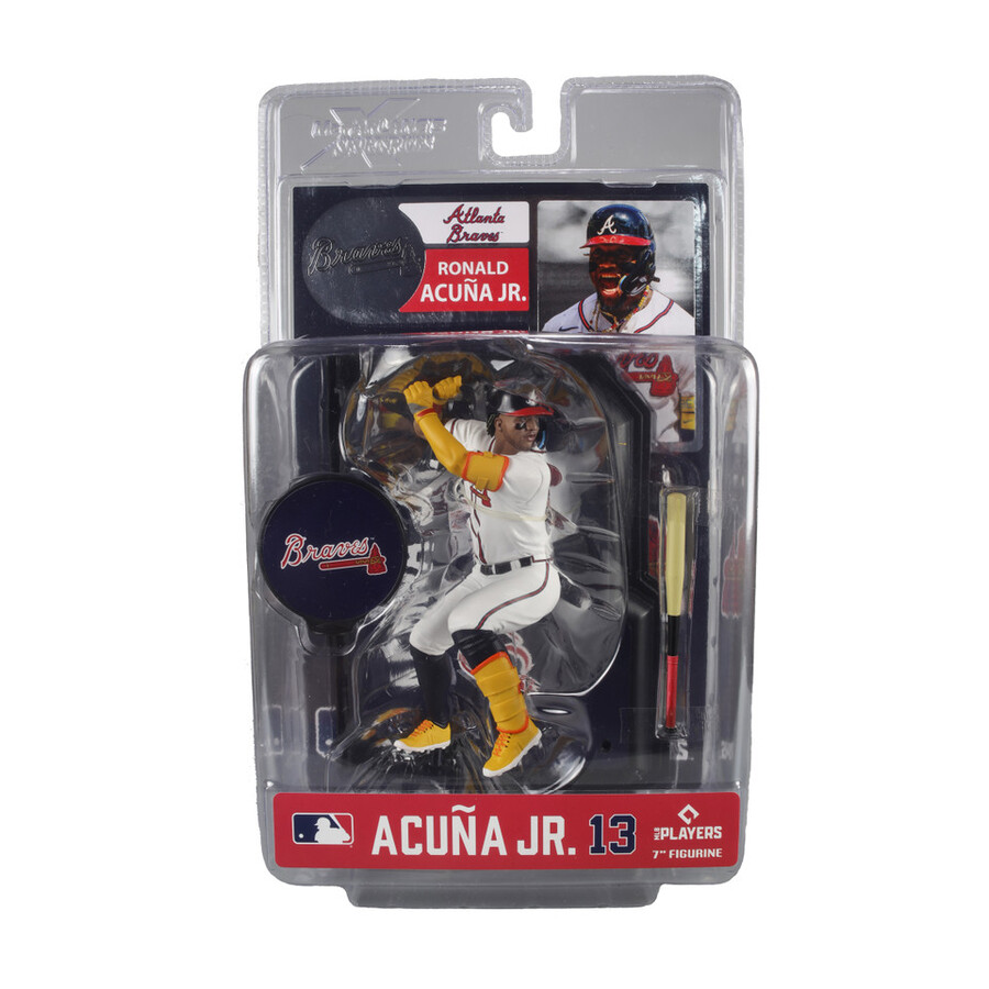 figura de 7 de ronald acuña jr. bravos de atlanta de la mlb. mcfarlanes sportspicks