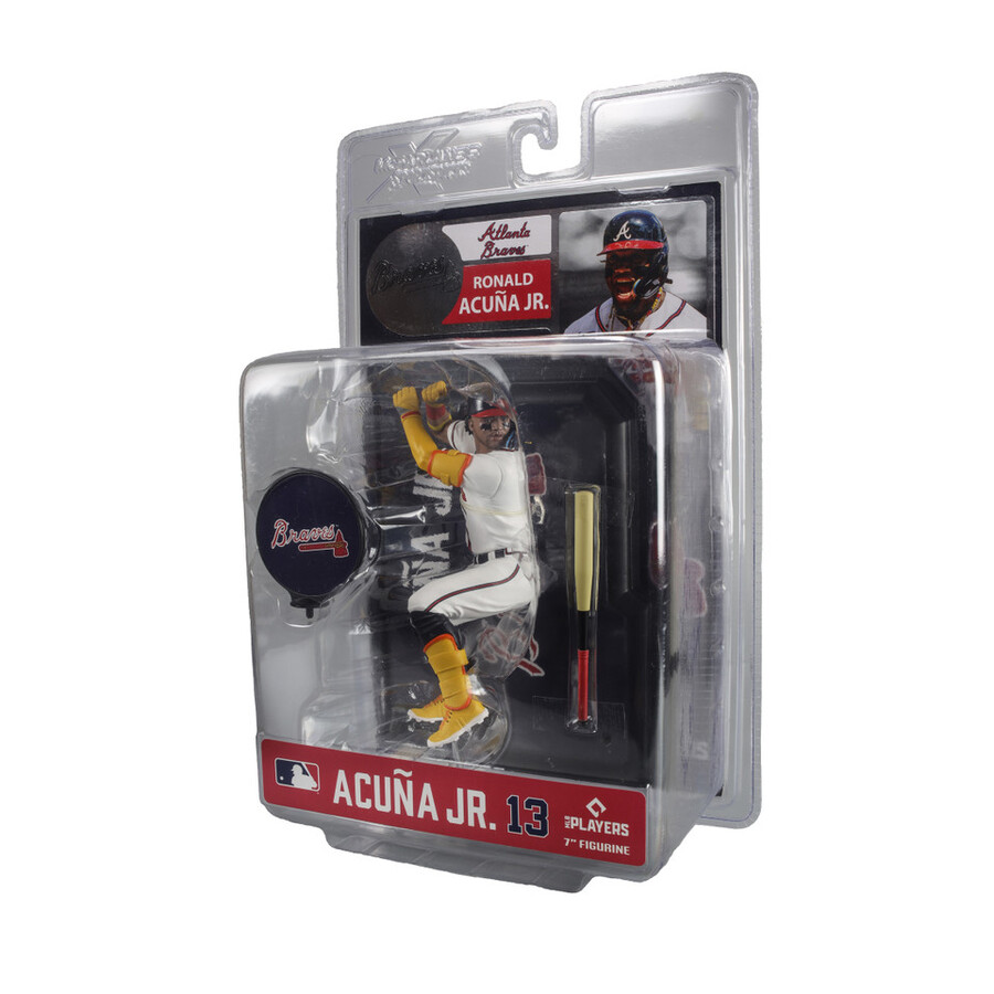 figura de 7 de ronald acuña jr. bravos de atlanta de la mlb. mcfarlanes sportspicks