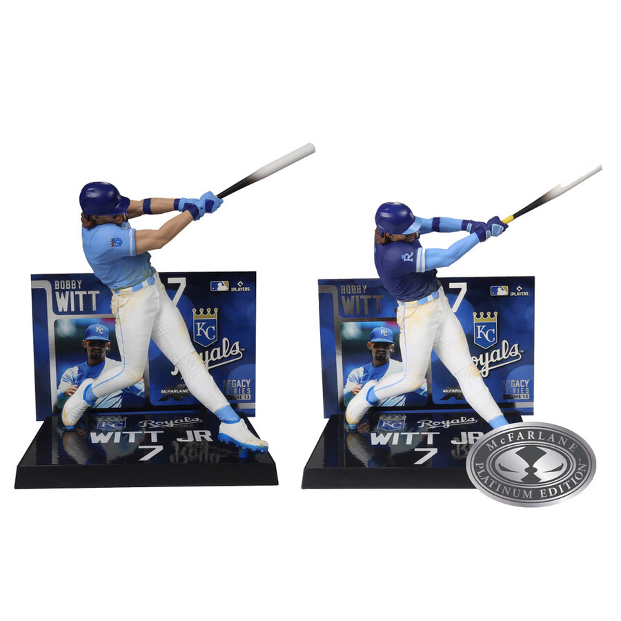 paquete mlb de bobby witt jr. kansas city royals 2 figuras chase de 7 regulares y platino mcfarlanes sportspicks