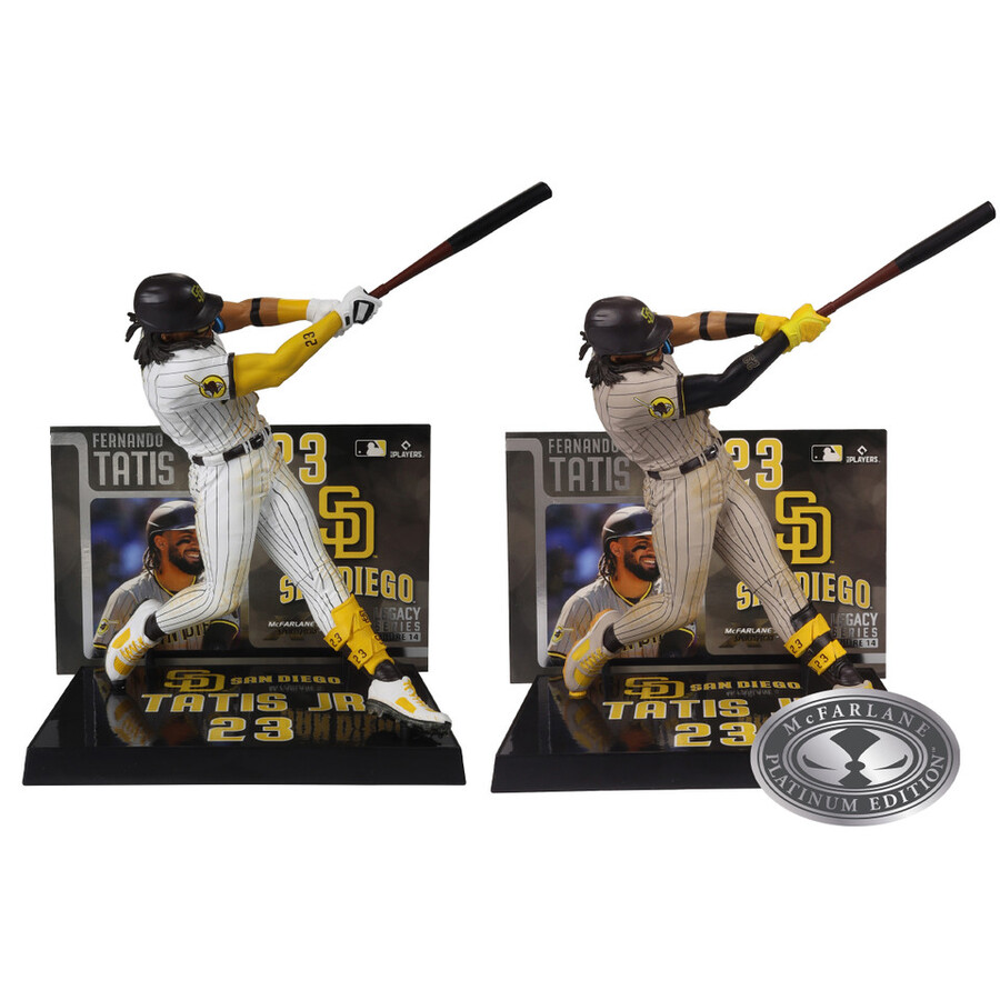 paquete mlb fernando tatis jr. san diego padres 2 figuras chase de 7 regular y platino mcfarlanes sportspicks