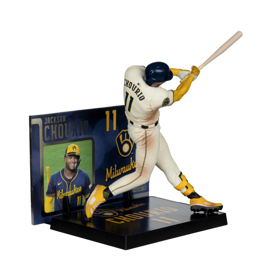 paquete mlb de jackson chourio cerveceros de milwaukee 2 figuras chase de 7 regulares y platino mcfarlanes sportspicks