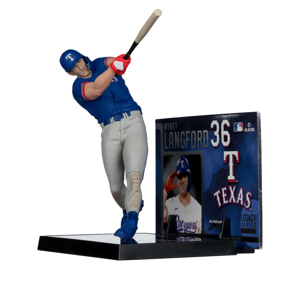 figura de 7 de wyatt langford texas rangers de la mlb. selecciones deportivas de mcfarlane.
