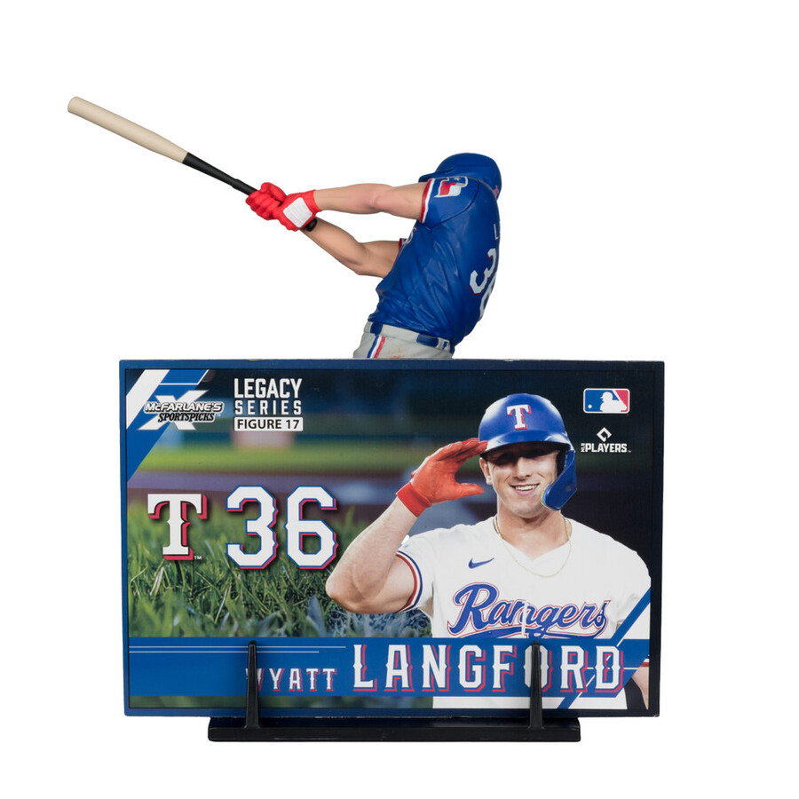 figura de 7 de wyatt langford texas rangers de la mlb. selecciones deportivas de mcfarlane.