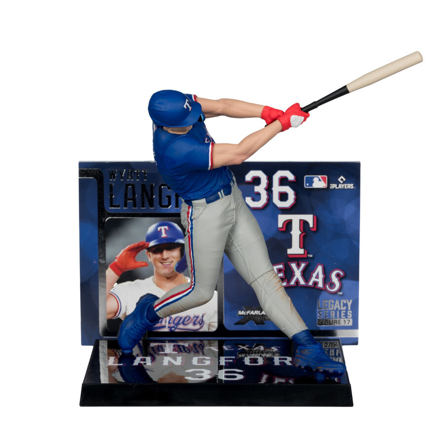 figura de 7 de wyatt langford texas rangers de la mlb. selecciones deportivas de mcfarlane.