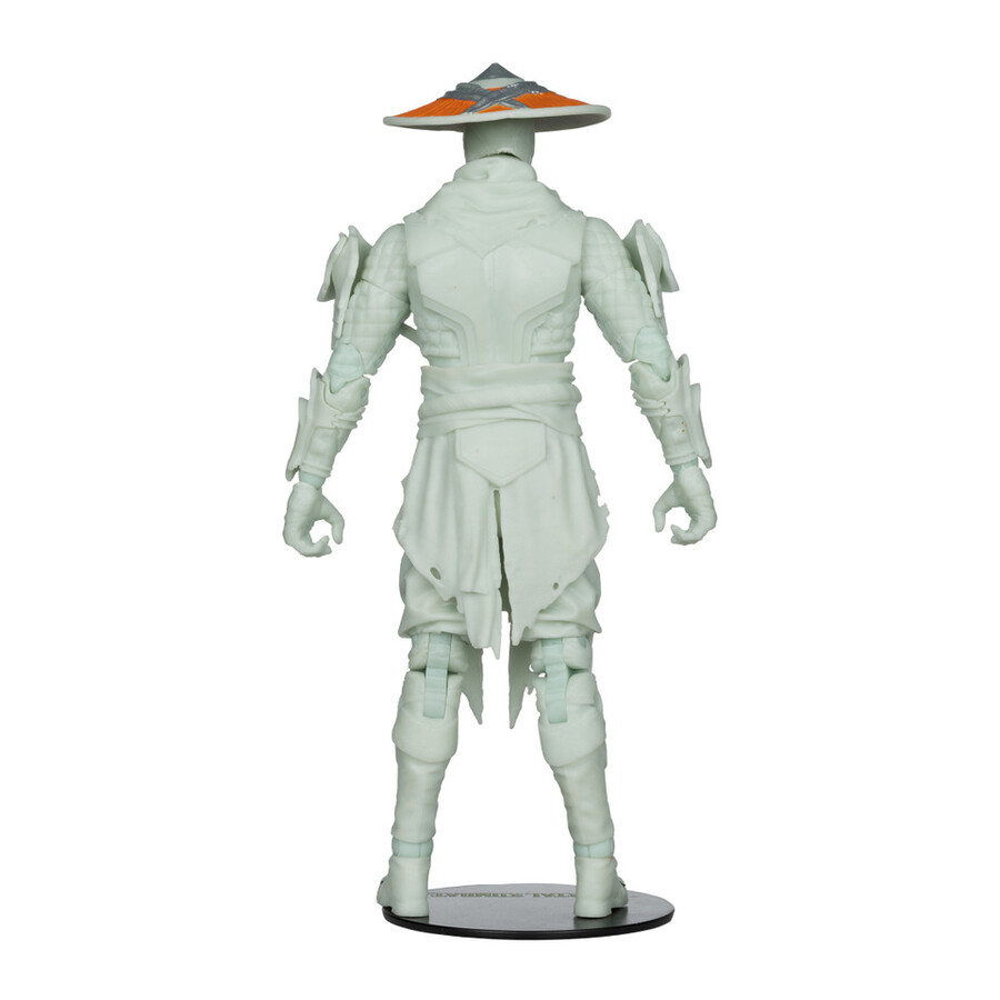 figura de raiden mortal kombat edición glow in the dark gold label de 7