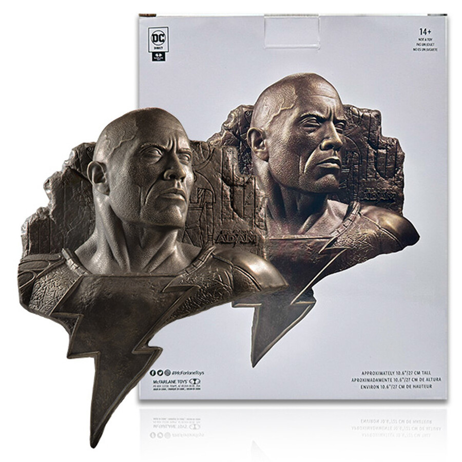 relieve de pared 3d de black adam dc icons con coleccionable digital