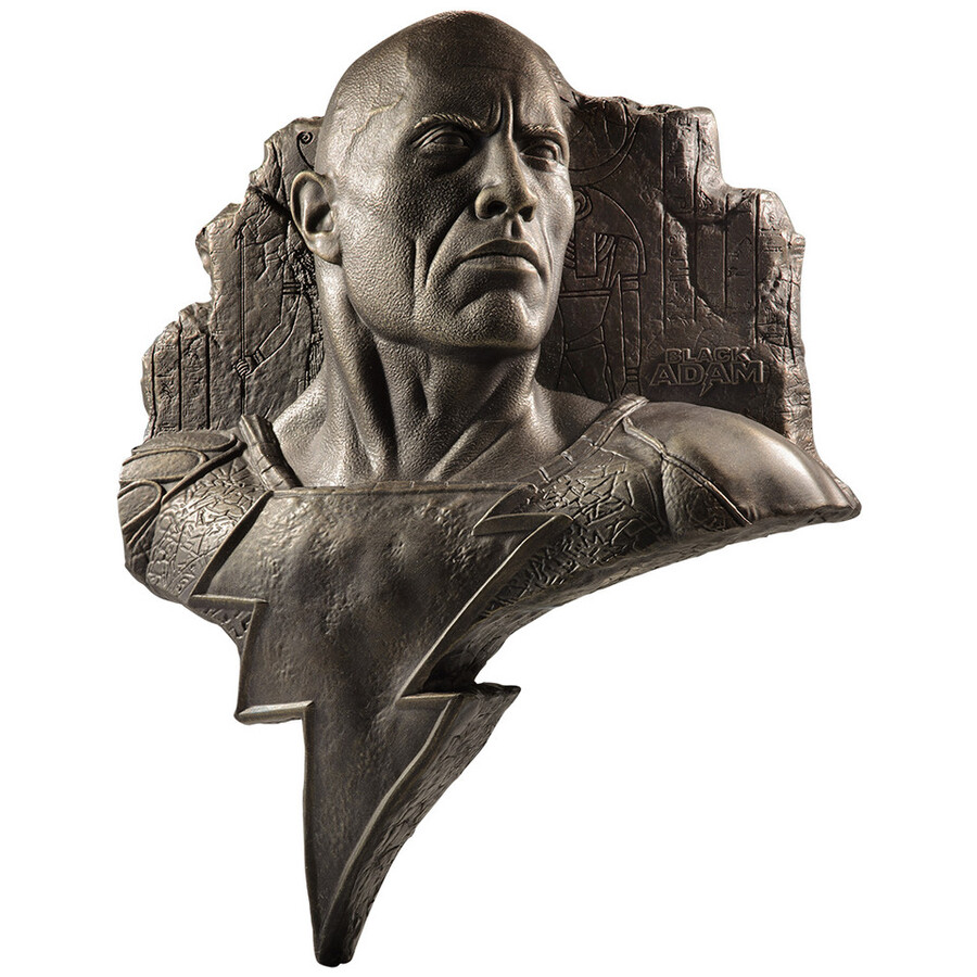 relieve de pared 3d de black adam dc icons con coleccionable digital