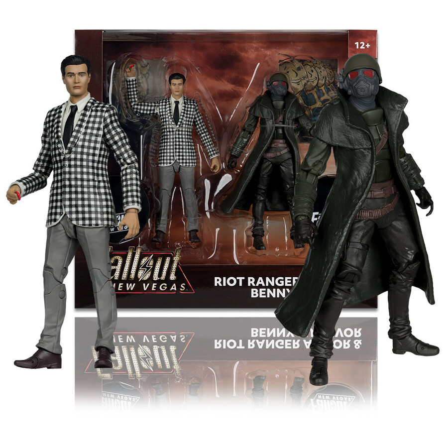 figura de 18 cm de armadura y benny fallout new vegas paquete de 2