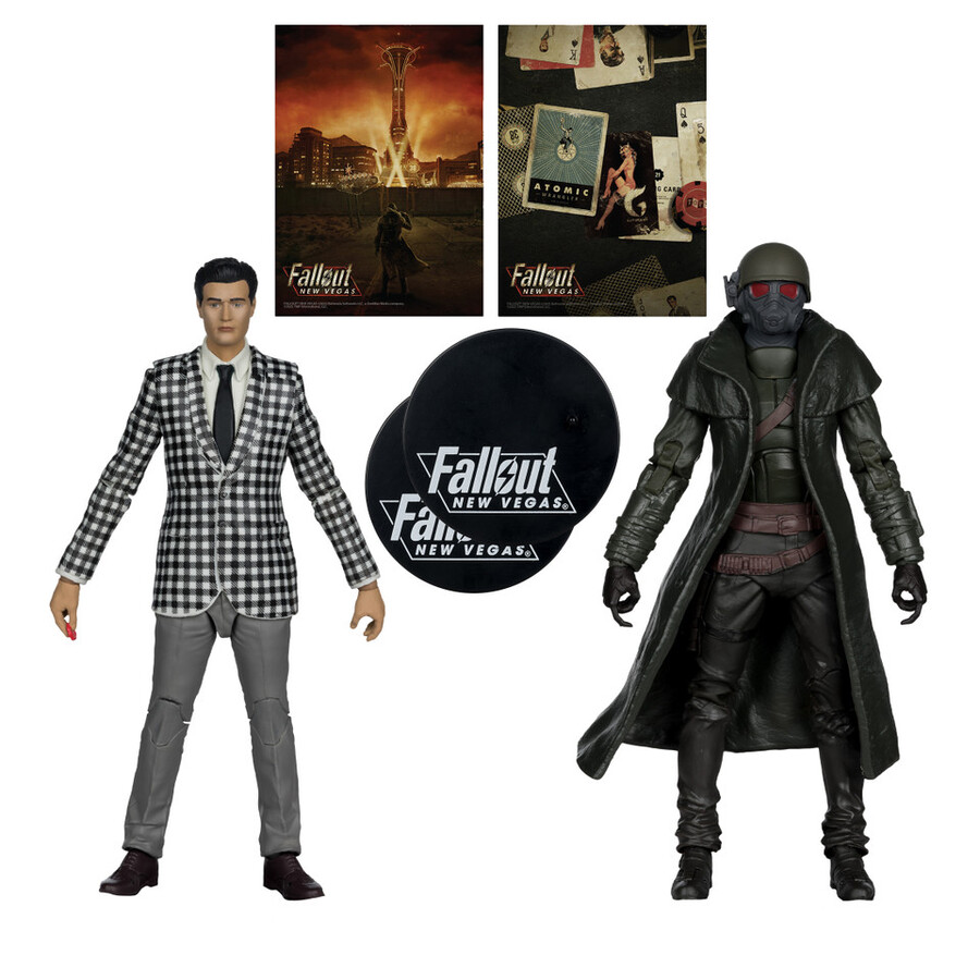 figura de 18 cm de armadura y benny fallout new vegas paquete de 2