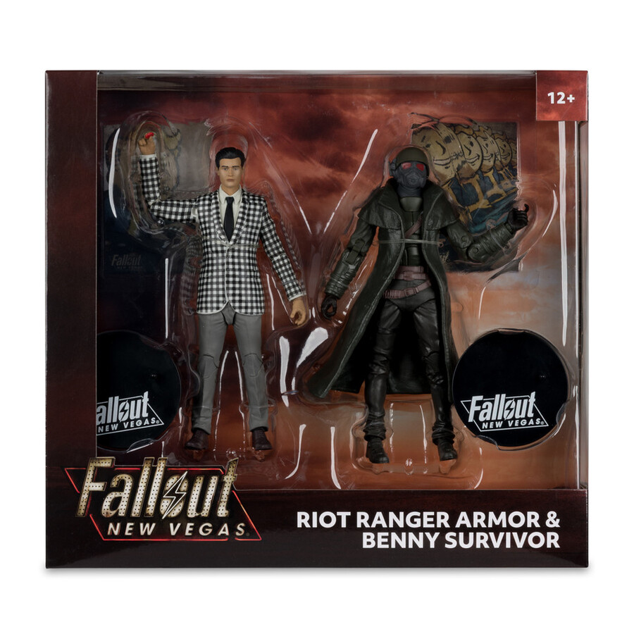 figura de 18 cm de armadura y benny fallout new vegas paquete de 2