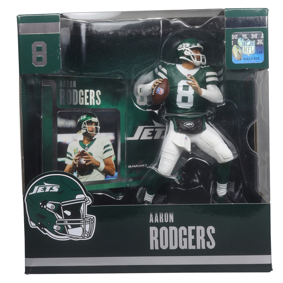 paquete nfl aaron rodgers new york jets 2 figuras chase de 7 regular y platino mcfarlanes sportspicks