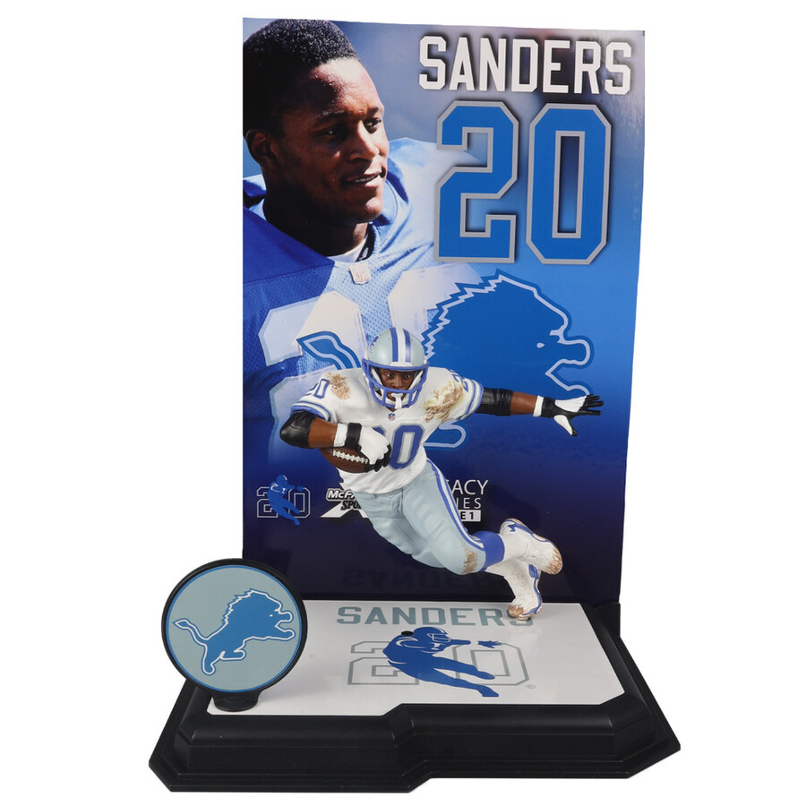 paquete de barry sanders detroit lions con etiquetas doradas 3 figuras nfl de 7