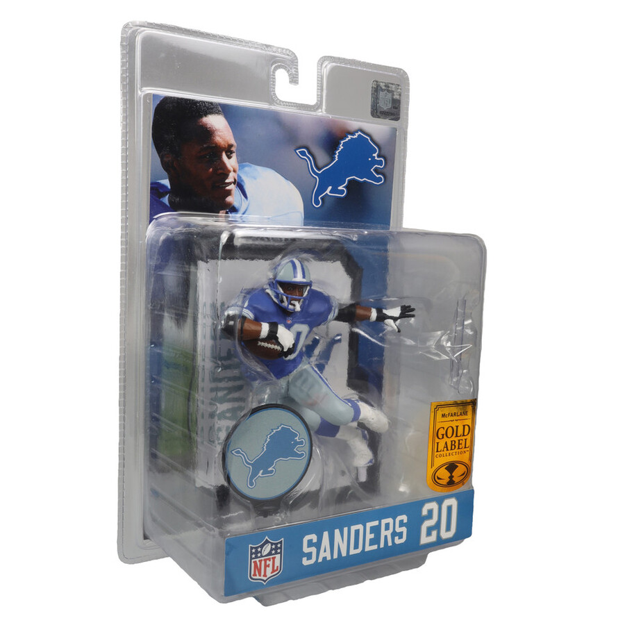 paquete de barry sanders detroit lions con etiquetas doradas 3 figuras nfl de 7