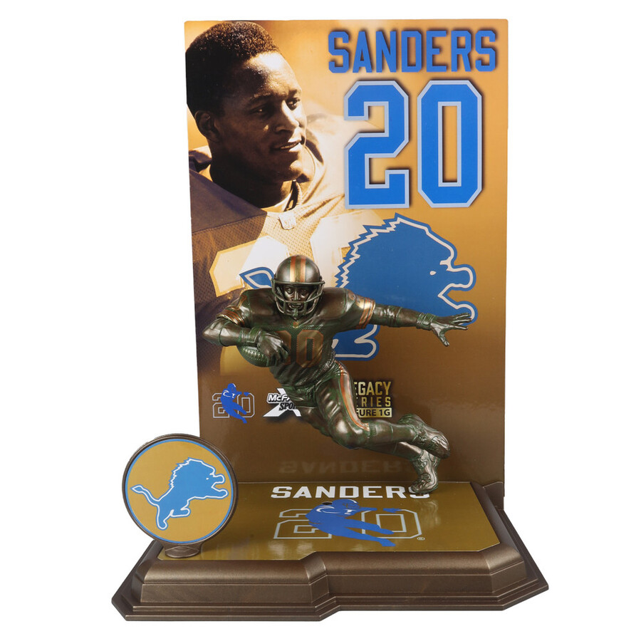 paquete de barry sanders detroit lions con etiquetas doradas 3 figuras nfl de 7