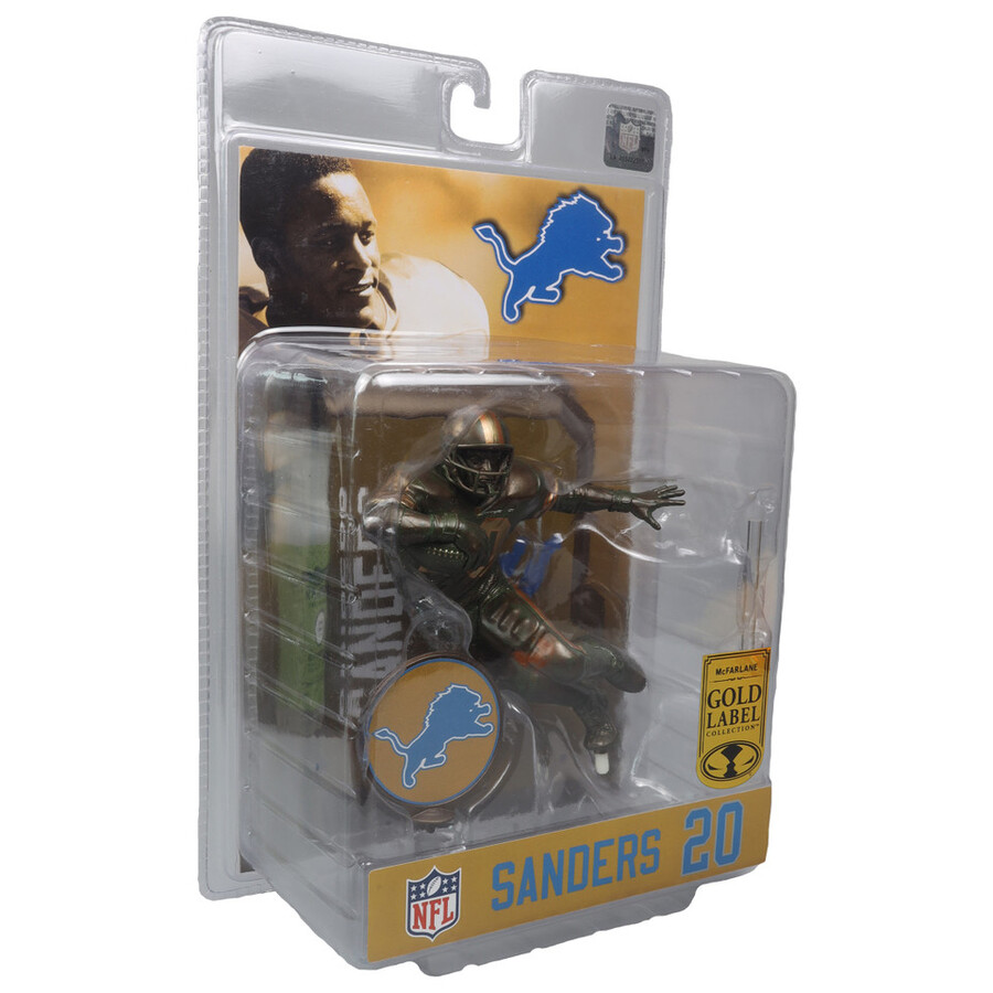 paquete de barry sanders detroit lions con etiquetas doradas 3 figuras nfl de 7