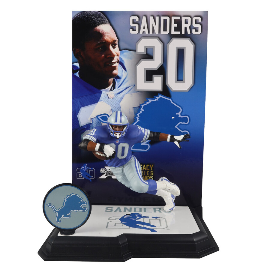 paquete de barry sanders detroit lions con etiquetas doradas 3 figuras nfl de 7